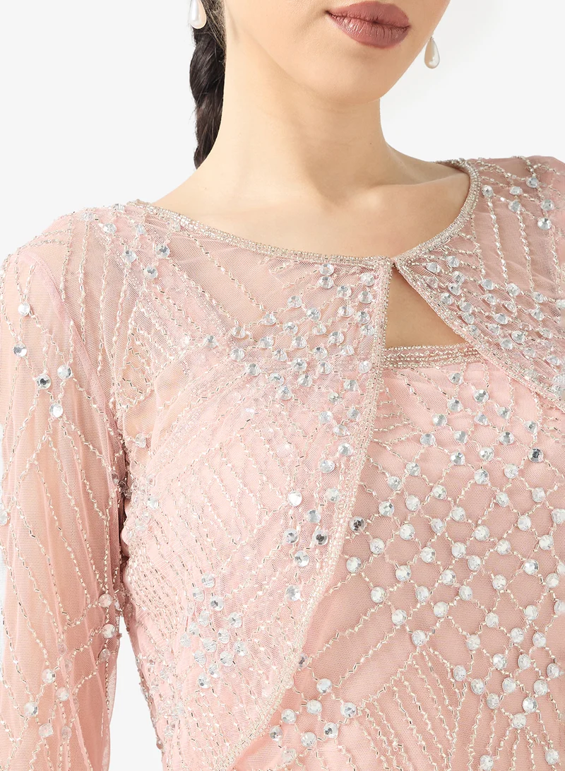 Namshi x  Embellished Evening Dress With Bolero for Women | Best Price UAE
